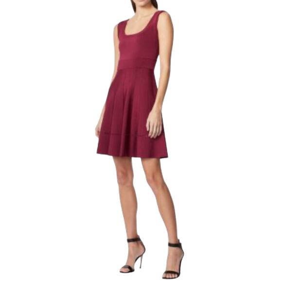 NEW NWT Herve Leger Fit and Flare Maroon Mini Dress Size Large - Picture 9 of 15